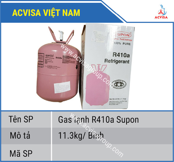 Gas lạnh R410a Supon 11.3kg/ Bình
